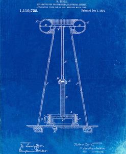 PP241-Faded Blueprint Tesla Energy Transmitter Patent Poster