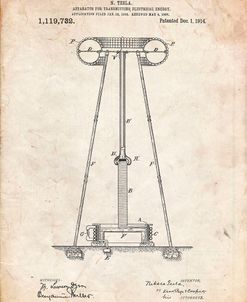 PP241-Vintage Parchment Tesla Energy Transmitter Patent Poster