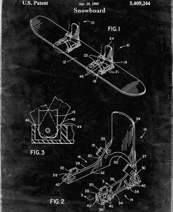 PP246-Black Grunge Burton Baseless Binding 1995 Snowboard Patent Poster