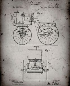 PP243-Faded Grey Motor Buggy 1895 Patent Print