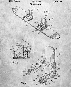 PP246-Slate Burton Baseless Binding 1995 Snowboard Patent Poster