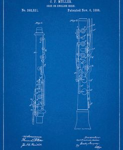 PP247-Blueprint Oboe Patent Poster