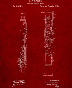 PP247-Burgundy Oboe Patent Poster