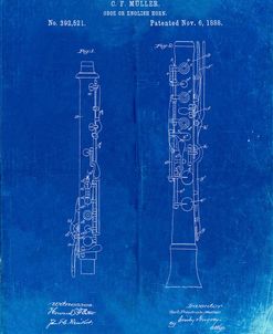 PP247-Faded Blueprint Oboe Patent Poster