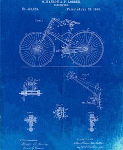 PP248-Faded Blueprint Bicycle 1890 Patent Poster