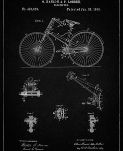 PP248-Vintage Black Bicycle 1890 Patent Poster
