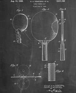 PP250-Chalkboard Ping Pong Paddle Patent Poster