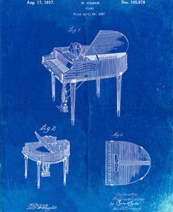 PP252-Faded Blueprint Wurlitzer Butterfly Model 235 Piano Patent Poster