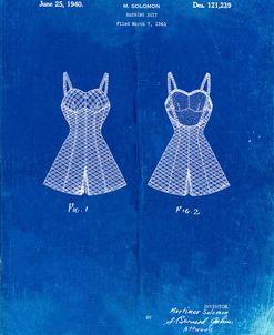 PP254-Faded Blueprint Bathing Suit Patent Poster