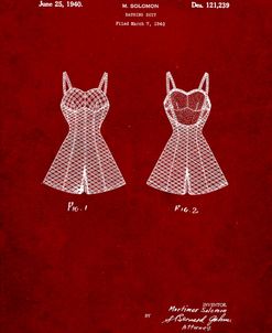 PP254-Burgundy Bathing Suit Patent Poster