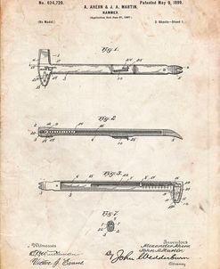PP255-Vintage Parchment Dispensing Hammer Patent Poster