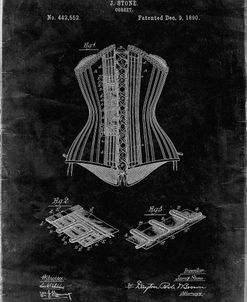 PP259-Black Grunge Corset Patent Poster