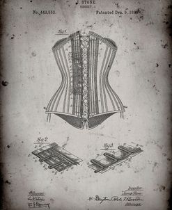 PP259-Faded Grey Corset Patent Poster