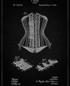 PP259-Vintage Black Corset Patent Poster