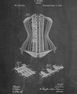 PP259-Chalkboard Corset Patent Poster