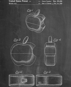 PP260-Chalkboard Apple Logo Flip Phone Patent Poster