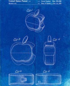 PP260-Faded Blueprint Apple Logo Flip Phone Patent Poster