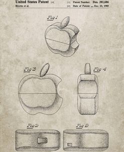 PP260-Sandstone Apple Logo Flip Phone Patent Poster