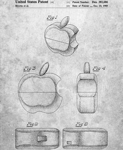 PP260-Slate Apple Logo Flip Phone Patent Poster