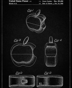 PP260-Vintage Black Apple Logo Flip Phone Patent Poster