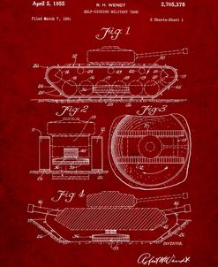 PP262-Burgundy Military Self Digging Tank Patent Poster