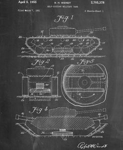 PP262-Chalkboard Military Self Digging Tank Patent Poster