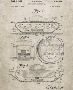 PP262-Sandstone Military Self Digging Tank Patent Poster