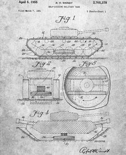 PP262-Slate Military Self Digging Tank Patent Poster
