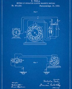 PP264-Blueprint Tesla Operating Electric Motors Map Poster