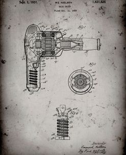 PP265-Faded Grey Vintage Hair Dryer Patent Poster