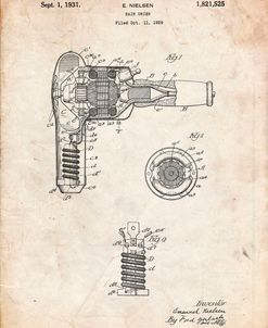 PP265-Vintage Parchment Vintage Hair Dryer Patent Poster