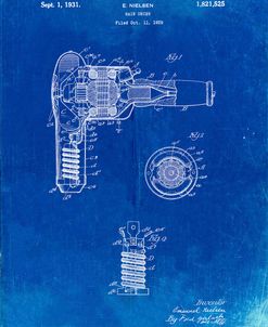 PP265-Faded Blueprint Vintage Hair Dryer Patent Poster