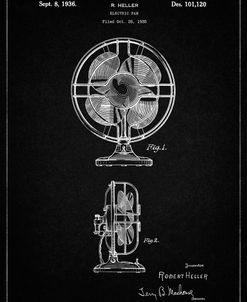 PP266-Vintage Black Table Fan Patent Poster