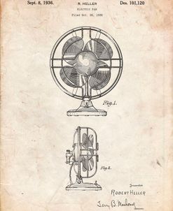 PP266-Vintage Parchment Table Fan Patent Poster