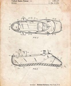 PP267-Vintage Parchment Ballet Slipper Patent Poster