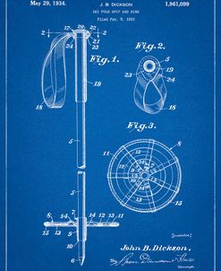 PP270-Blueprint Vintage Ski Pole Patent Poster