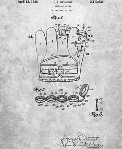 PP272-Slate Denkert Baseball Glove Patent Poster
