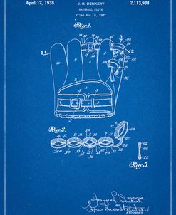 PP272-Blueprint Denkert Baseball Glove Patent Poster