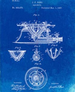 PP274-Faded Blueprint Gas Stove Range 1887 Patent Poster