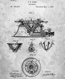 PP274-Slate Gas Stove Range 1887 Patent Poster