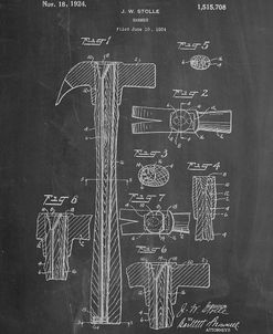 PP275-Chalkboard Claw Hammer Patent Poster