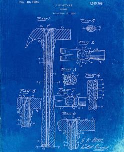 PP275-Faded Blueprint Claw Hammer Patent Poster