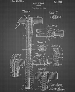 PP275-Black Grid Claw Hammer Patent Poster