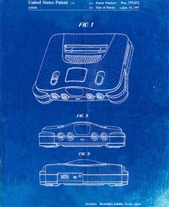 PP276-Faded Blueprint Nintendo 64 Patent Poster