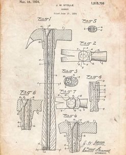 PP275-Vintage Parchment Claw Hammer Patent Poster