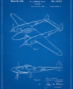 PP277-Blueprint Lockheed P-38 Lightning Patent Poster