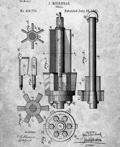 PP280-Slate Mining Drill Tool 1891 Patent Poster