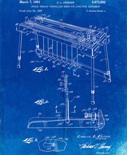 PP281-Faded Blueprint Fender Pedal Steel Guitar Patent Poster