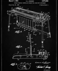 PP281-Vintage Black Fender Pedal Steel Guitar Patent Poster