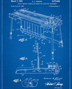 PP281-Blueprint Fender Pedal Steel Guitar Patent Poster